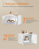 NEU Katzenhaus mit Doppeltür und Griffen wolkenweiß