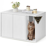 NEU Katzenklo-Schrank mit Push-to-Open Türen für große Katzen schneeweiß