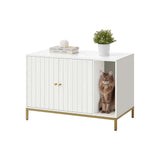 NEU Katzenklo-Schrank mit Kratzmatte weiß-gold