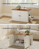 NEU Katzenklo-Schrank vintageweiß-honigbraun