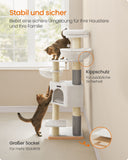 NEU Katzenkratzbaum mit Plattformen 50 x 50 x 160 cm cremeweiß-beige