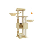 NEU Katzenkratzbaum mit Plattformen 50 x 50 x 160 cm sandbeige beige