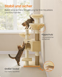 NEU Katzenkratzbaum mit Plattformen 50 x 50 x 160 cm sandbeige beige
