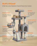 NEU Kratzbaum 136cm Höhle Plattformen grau