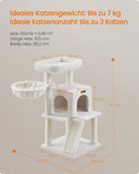 NEU Katzenkratzbaum mit großer Plattform cremeweiß