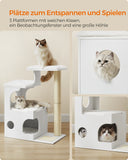 NEU Katzenkratzbaum 86 cm mit Höhle und Säule weiß