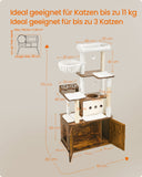NEU Katzenkratzbaum 170 cm hoch mit Katzenklo-Schrank vintagebraun
