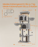 NEU Katzenkratzbaum mehrstöckig 175 cm hoch taubengrau