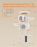 NEU Kratzbaum 175 cm mit 2 Höhlen und 2 Liegemulden weiß