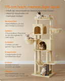 NEU Katzenkratzbaum 175 cm hoch XL mit 2 Höhlen sandbeige Taubengrau