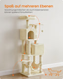 NEU Katzenkratzbaum 155 cm mit Plattformen und Hängematte beige