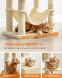 NEU Katzenkratzbaum 155 cm mit Plattformen und Hängematte beige