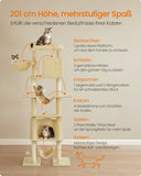 NEU Katzenkratzbaum groß 201 cm hoch mit einer Plattform beige