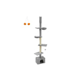 NEU Katzenkratzbaum deckenhoch 231-291 cm höhenverstellbar hellgrau