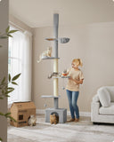 NEU Katzenkratzbaum deckenhoch 231-291 cm höhenverstellbar hellgrau