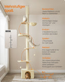 NEU Katzenkratzbaum deckenhoch 231-291 cm höhenverstellbar beige