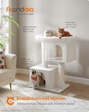 NEU Katzenkratzbaum XL mit großer Plattform cremeweiß