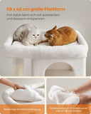 NEU Katzenkratzbaum XL mit großer Plattform cremeweiß