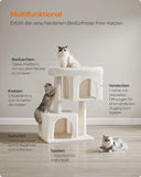 NEU Katzenkratzbaum XL mit großer Plattform cremeweiß