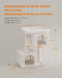 NEU Katzenkratzbaum XL mit großer Plattform cremeweiß