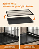 NEU Hundekäfig mit herausnehmbarem Tablett greige
