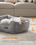 NEU Hundebett mit abnehmbarem und waschbarem Bezug 70 x 55 x 21 cm hellgrau