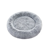 Hundebett Flauschig Ø 10cm Hellgrau