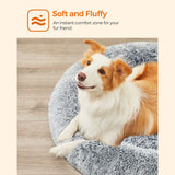 Hundebett Flauschig Ø 10cm Hellgrau