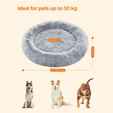Hundebett Flauschig Ø 10cm Hellgrau