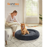 NEU Flauschiges Hundebett Ø 120 cm dunkelgrau