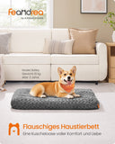 NEU Hundebett 95 x 60 cm Polsterung schiefergrau