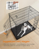 NEU Hundekäfig klappbar mit zwei Türen und Kunststoffschale