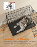 NEU Hundekäfig mit Türen und Kunststoffschale klappbar 61 x 43,5 x 50,5 cm schwarz