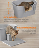 NEU Katzenklo groß Seitenwände Streumatte taubengrau