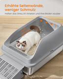 NEU Katzentoilette aus Edelstahl mit hohem Rand