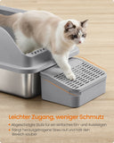 NEU Katzentoilette aus Edelstahl mit hohem Rand