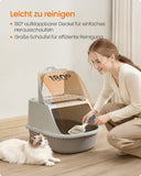 NEU Katzenklo XXL mit Deckel Schaufel haferflockenfarben