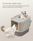NEU Katzenklo XXL mit Deckel Schaufel haferflockenfarben