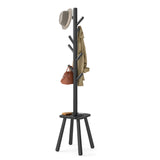 NEU Garderobenständer mit 8 Haken und Ablagefläche 170,5 cm hoch tintenschwarz