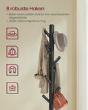 NEU Garderobenständer mit 8 Haken und Ablagefläche 170,5 cm hoch tintenschwarz