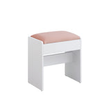 NEU Sitzhocker Samt gepolstert mattweiß-rosa