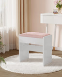 NEU Sitzhocker Samt gepolstert mattweiß-rosa