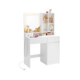 NEU Schminktisch mit LED-Beleuchtung 90 cm breit wolkenweiß