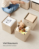 NEU 6er-Set Aufbewahrungsbox sandbeige schwarz