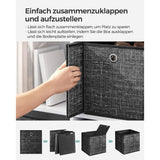 NEU 6er-Set Aufbewahrungsbox 33cm schwarz meliert schwarz