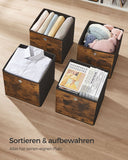 NEU 6er-Set Aufbewahrungsbox 33 x 33 x 33 cm vintagebraun-schwarz