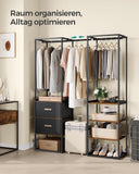 NEU Kleiderständer mit 2 Schubladen und 4 Ablagen vintagebraun