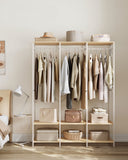 Neu Kleiderschrank mit Kleiderstange Naturbeige