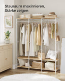 Neu Kleiderschrank mit Kleiderstange Naturbeige