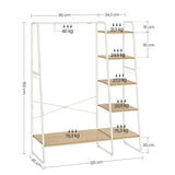 NEU Kleiderständer mit Ablagen und Haken 45 x 120 x 160 cm eichenfarben-weiß